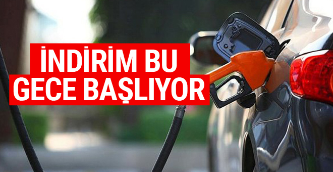 Benzin ve motorine indirim bu gece başlıyor