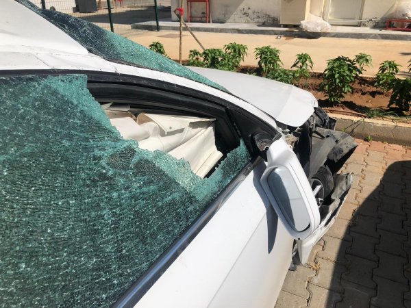 Kediye çarpmamak için takla attı
